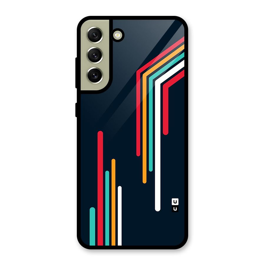 Retro Lines Minimal Stripes Metal Back Case for Galaxy S21 FE 5G (2023)