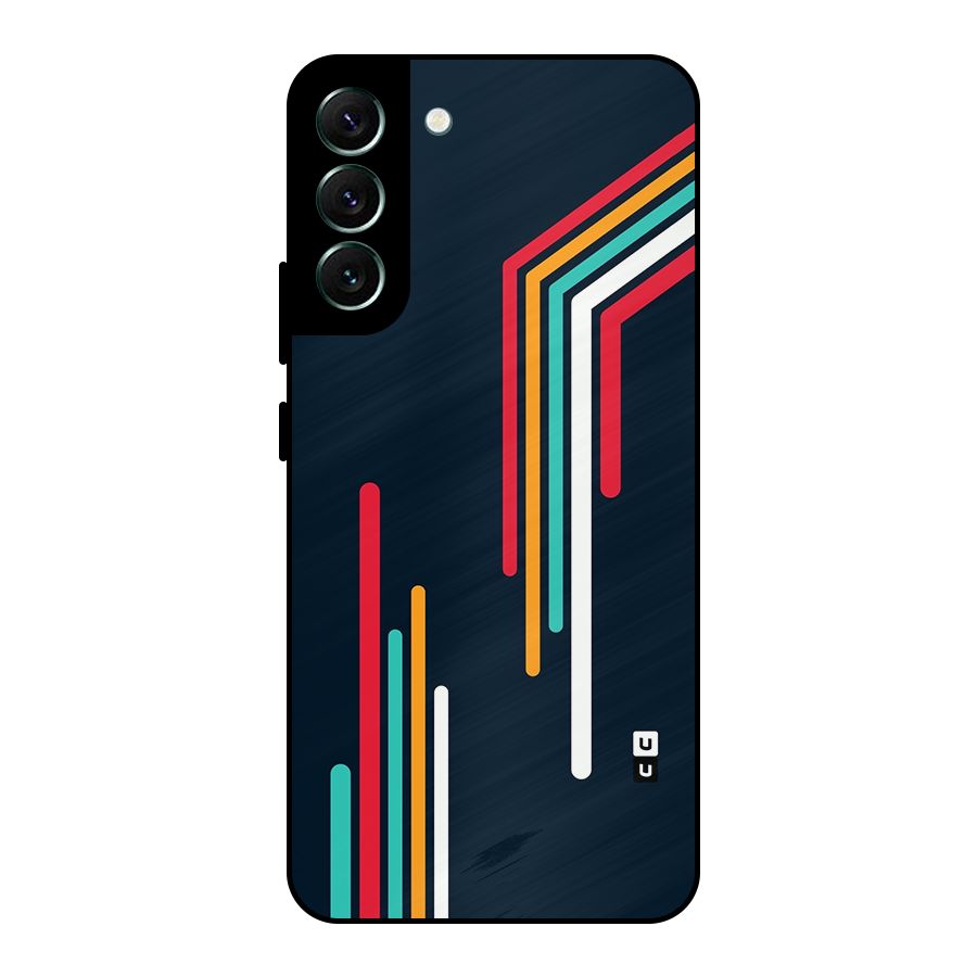 Retro Lines Minimal Stripes Metal Back Case for Galaxy S22 Plus 5G