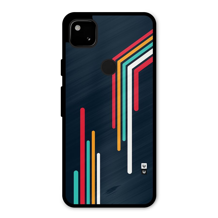 Retro Lines Minimal Stripes Metal Back Case for Google Pixel 4a