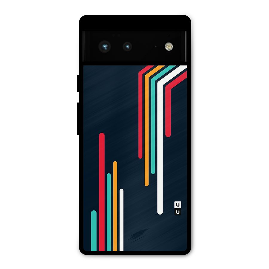 Retro Lines Minimal Stripes Metal Back Case for Google Pixel 6