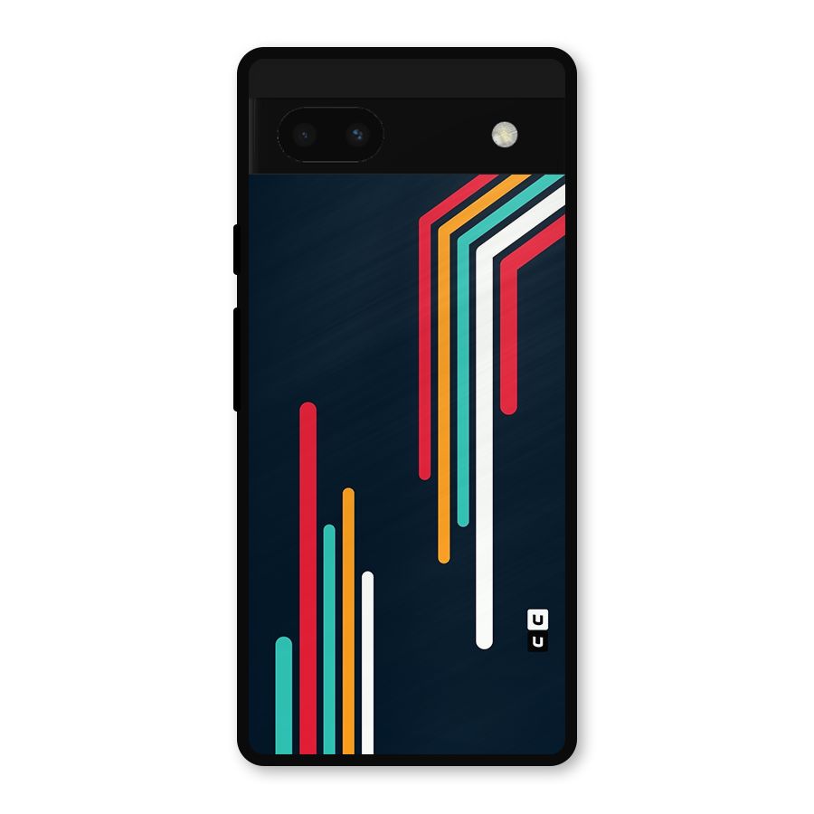 Retro Lines Minimal Stripes Metal Back Case for Google Pixel 6a