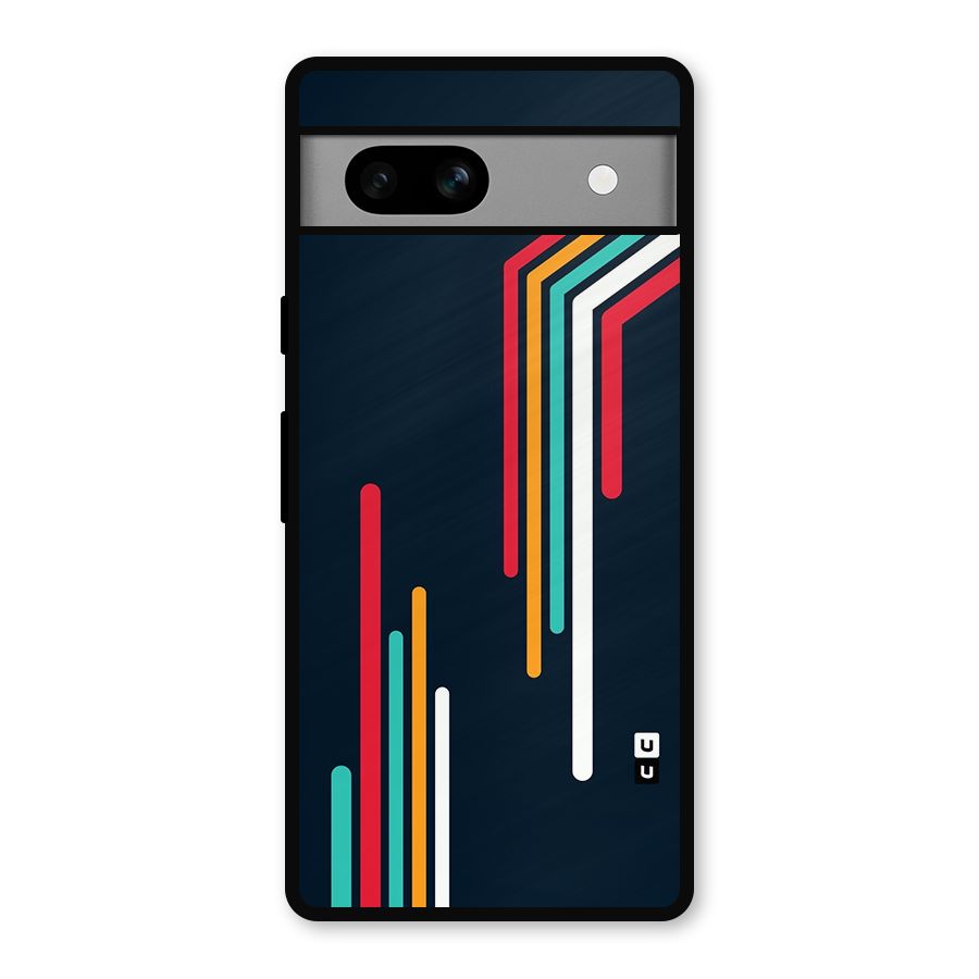 Retro Lines Minimal Stripes Metal Back Case for Google Pixel 7a