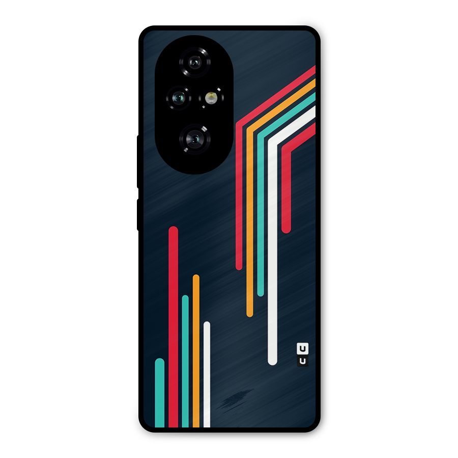 Retro Lines Minimal Stripes Metal Back Case for Honor 200 Pro