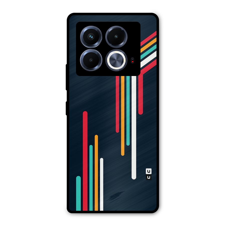 Retro Lines Minimal Stripes Metal Back Case for Infinix Note 40 5G