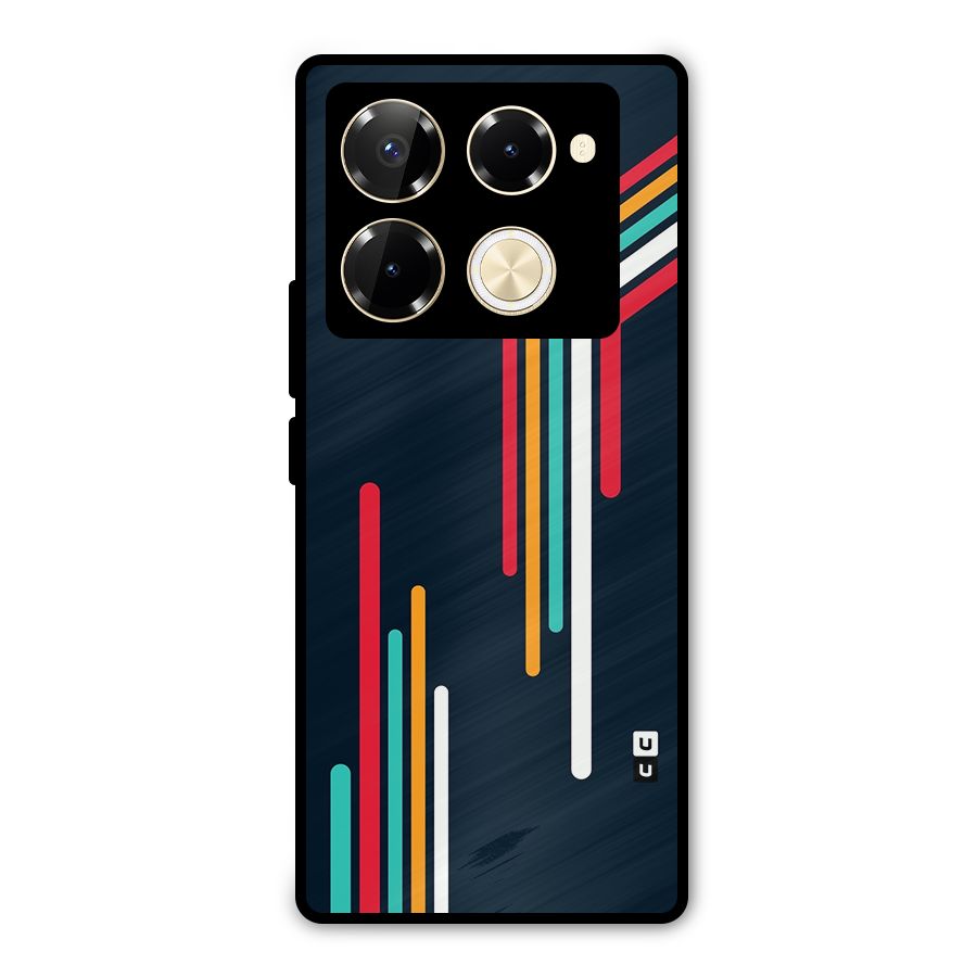 Retro Lines Minimal Stripes Metal Back Case for Infinix Note 40 Pro Plus