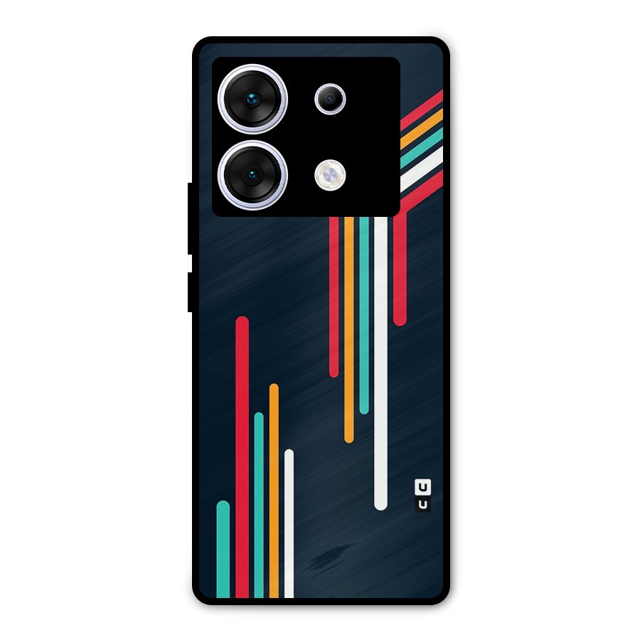 Retro Lines Minimal Stripes Metal Back Case for Infinix Zero 30 5G