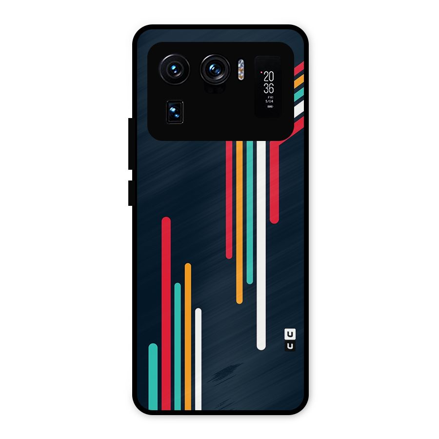 Retro Lines Minimal Stripes Metal Back Case for Mi 11 Ultra