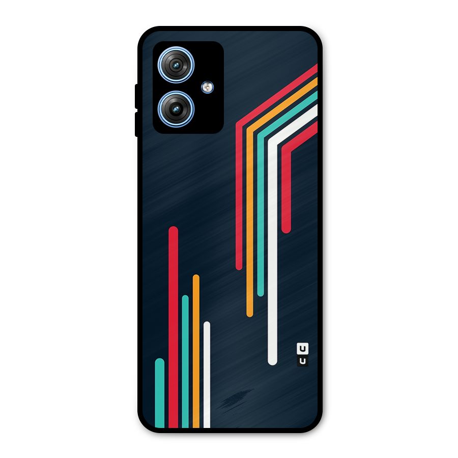 Retro Lines Minimal Stripes Metal Back Case for Moto G54