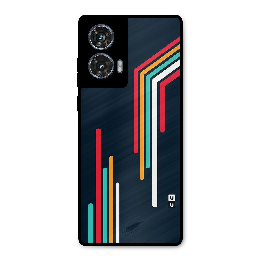Retro Lines Minimal Stripes Metal Back Case for Motorola Edge 50 Fusion