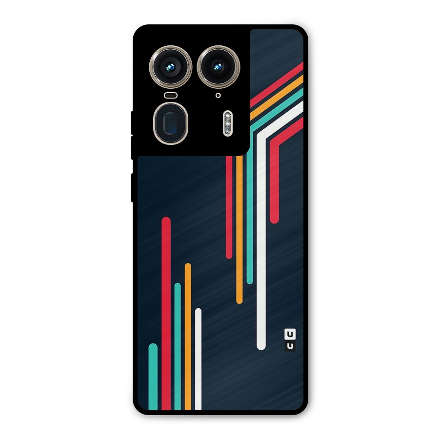 Retro Lines Minimal Stripes Metal Back Case for Motorola Edge 50 Ultra