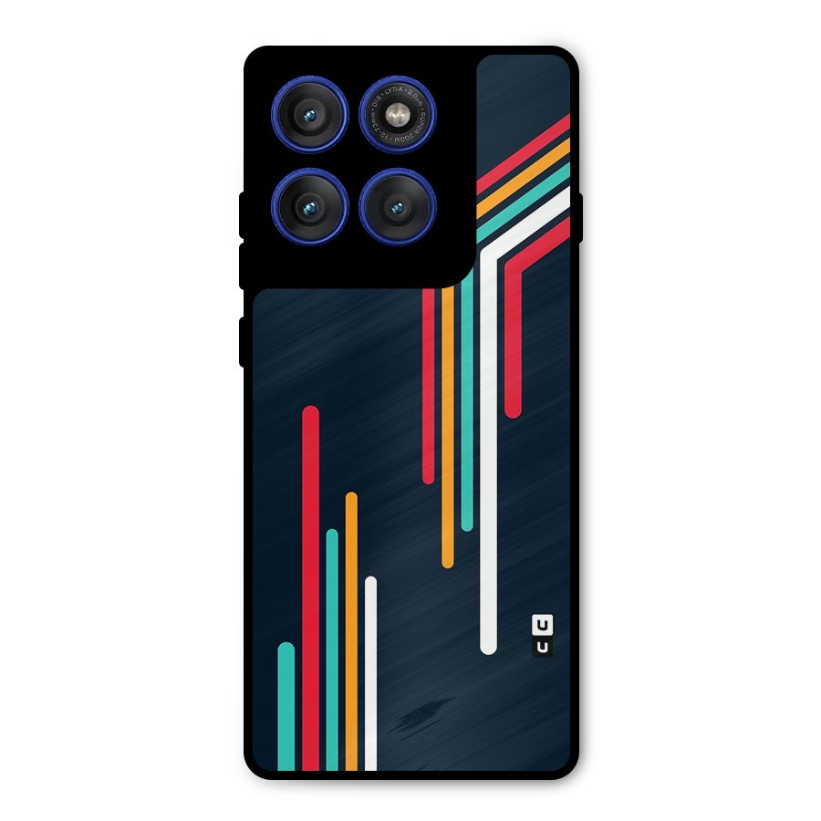 Retro Lines Minimal Stripes Metal Back Case for Motorola Edge 60 Pro