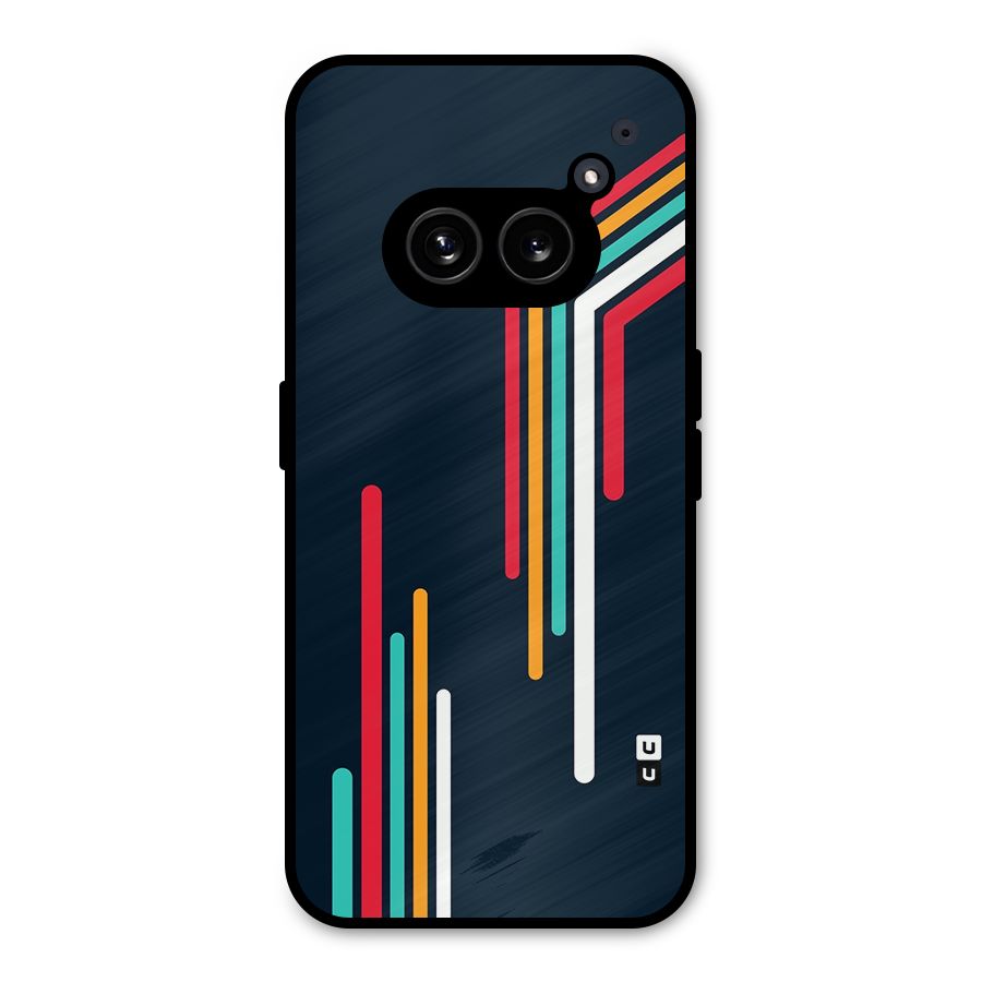 Retro Lines Minimal Stripes Metal Back Case for Nothing Phone 2a Plus