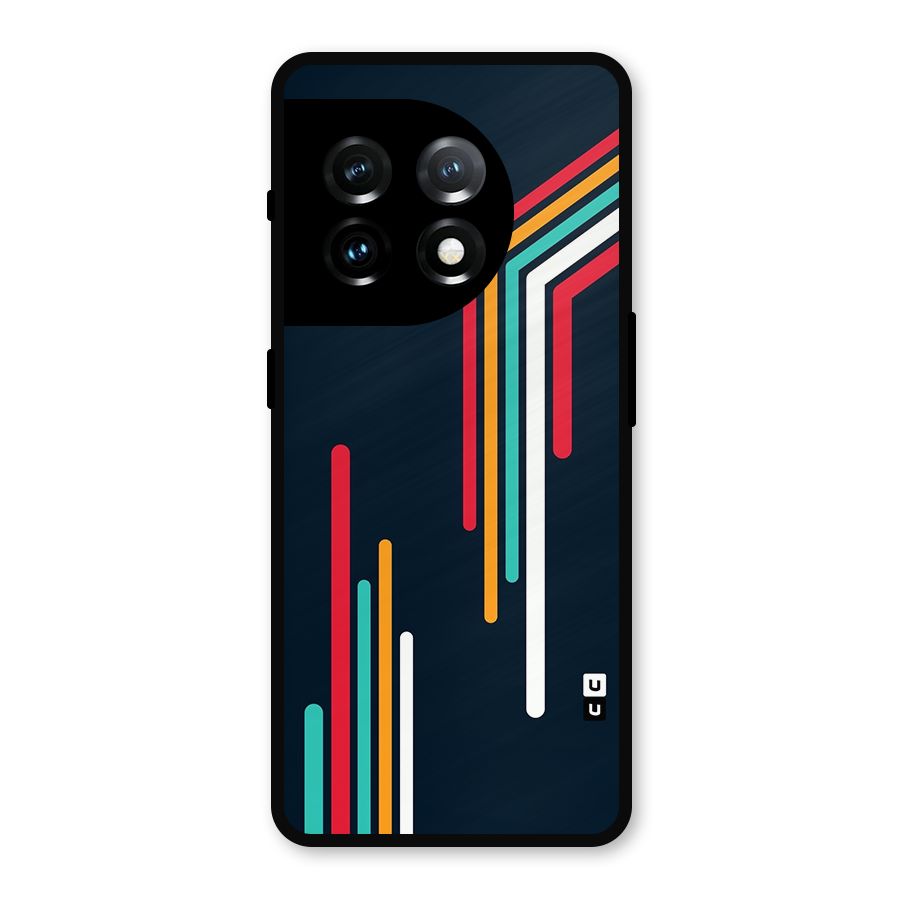 Retro Lines Minimal Stripes Metal Back Case for OnePlus 11