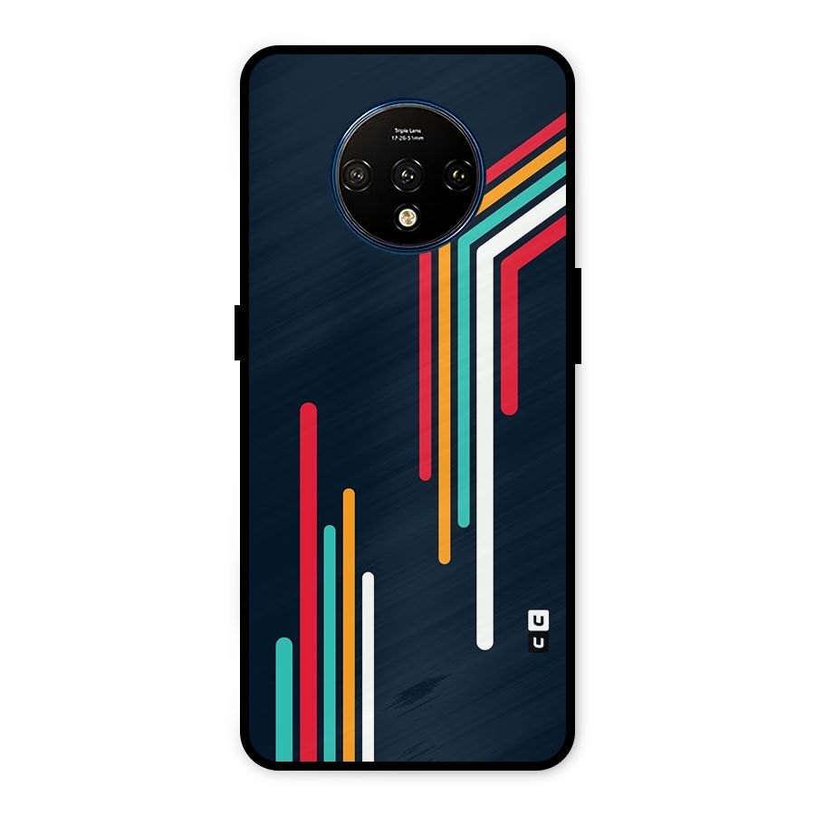 Retro Lines Minimal Stripes Metal Back Case for OnePlus 7T
