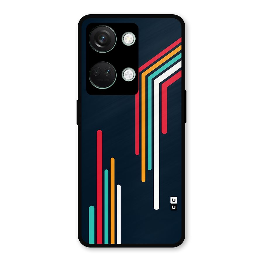 Retro Lines Minimal Stripes Metal Back Case for OnePlus Nord 3