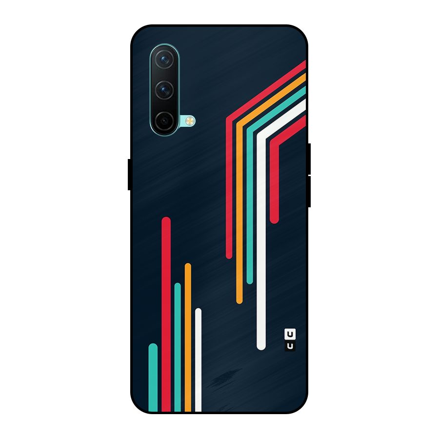 Retro Lines Minimal Stripes Metal Back Case for OnePlus Nord CE 5G