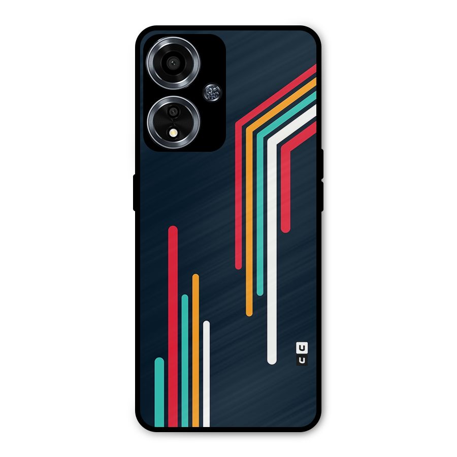 Retro Lines Minimal Stripes Metal Back Case for Oppo A59