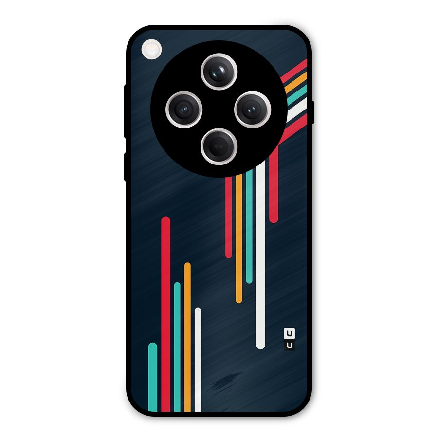 Retro Lines Minimal Stripes Metal Back Case for Oppo Find X8
