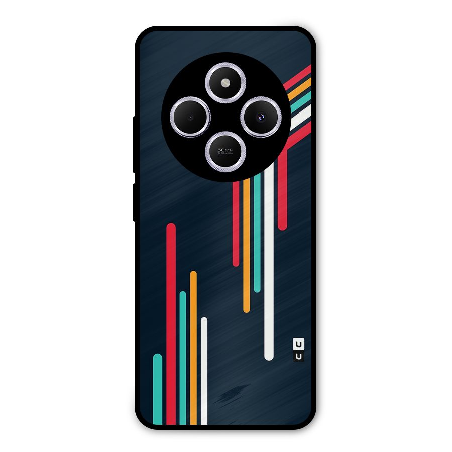 Retro Lines Minimal Stripes Metal Back Case for Poco M7