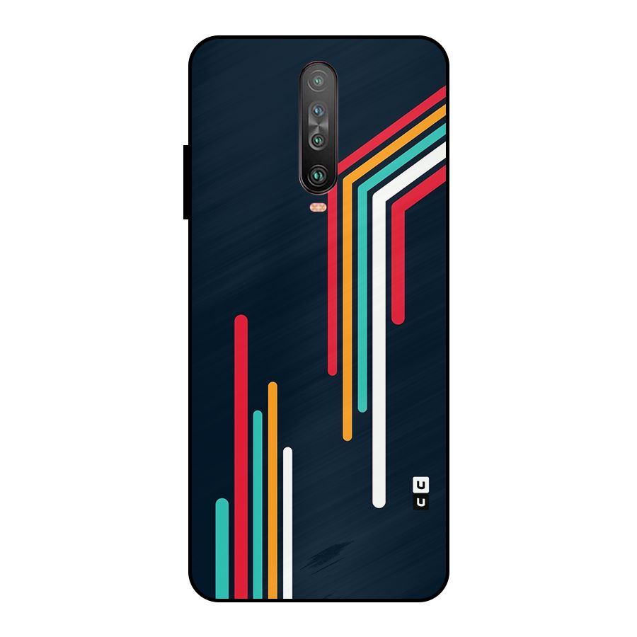 Retro Lines Minimal Stripes Metal Back Case for Poco X2
