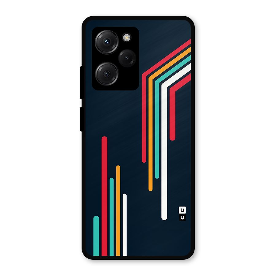 Retro Lines Minimal Stripes Metal Back Case for Poco X5 Pro