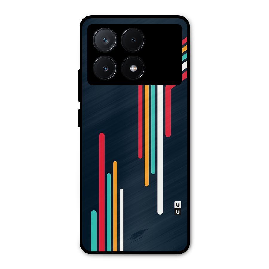 Retro Lines Minimal Stripes Metal Back Case for Poco X6 Pro