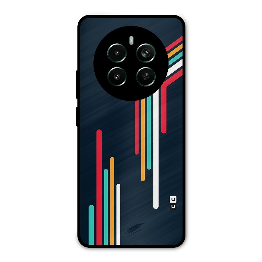 Retro Lines Minimal Stripes Metal Back Case for Realme 12 Pro Plus