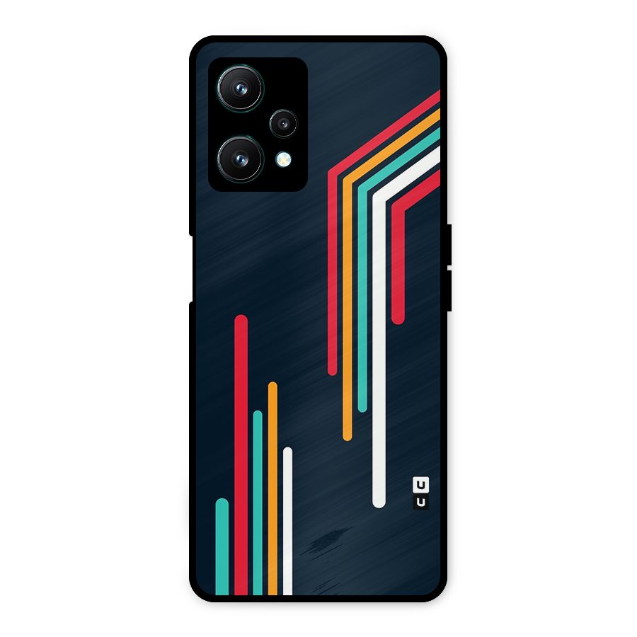 Retro Lines Minimal Stripes Metal Back Case for Realme 9 Pro 5G