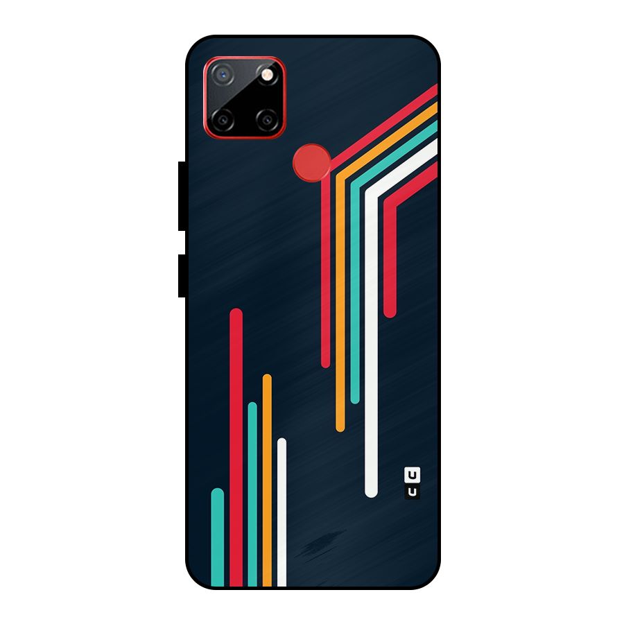 Retro Lines Minimal Stripes Metal Back Case for Realme C12