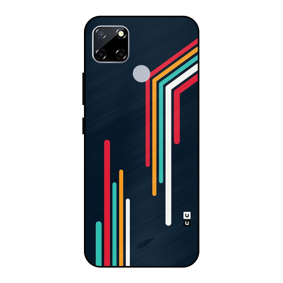 Retro Lines Minimal Stripes Metal Back Case for Realme Narzo 20