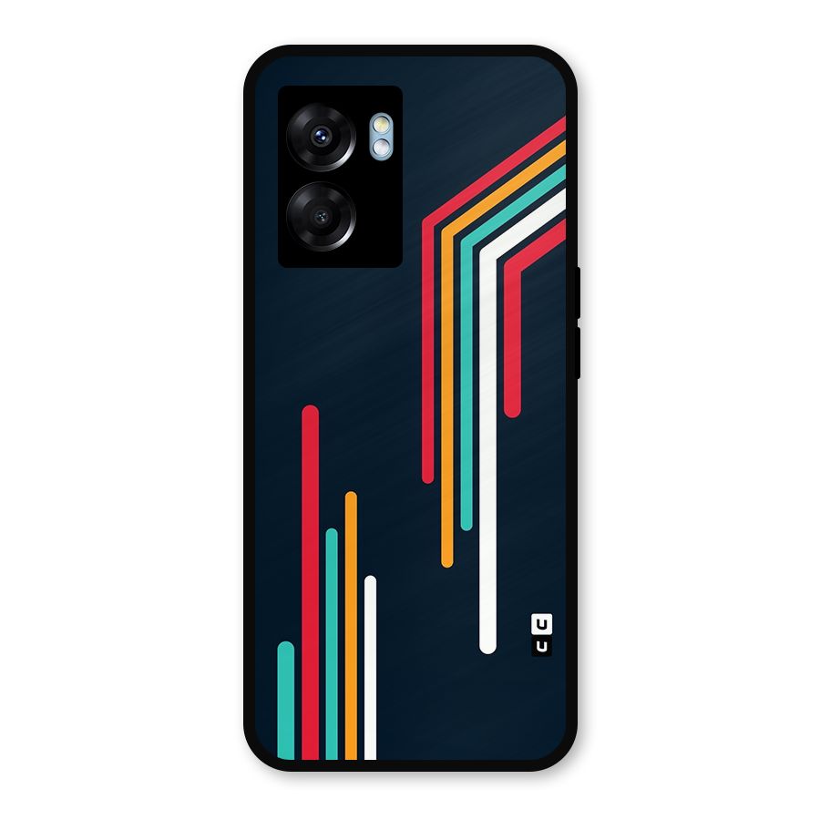 Retro Lines Minimal Stripes Metal Back Case for Realme Narzo 50 5G