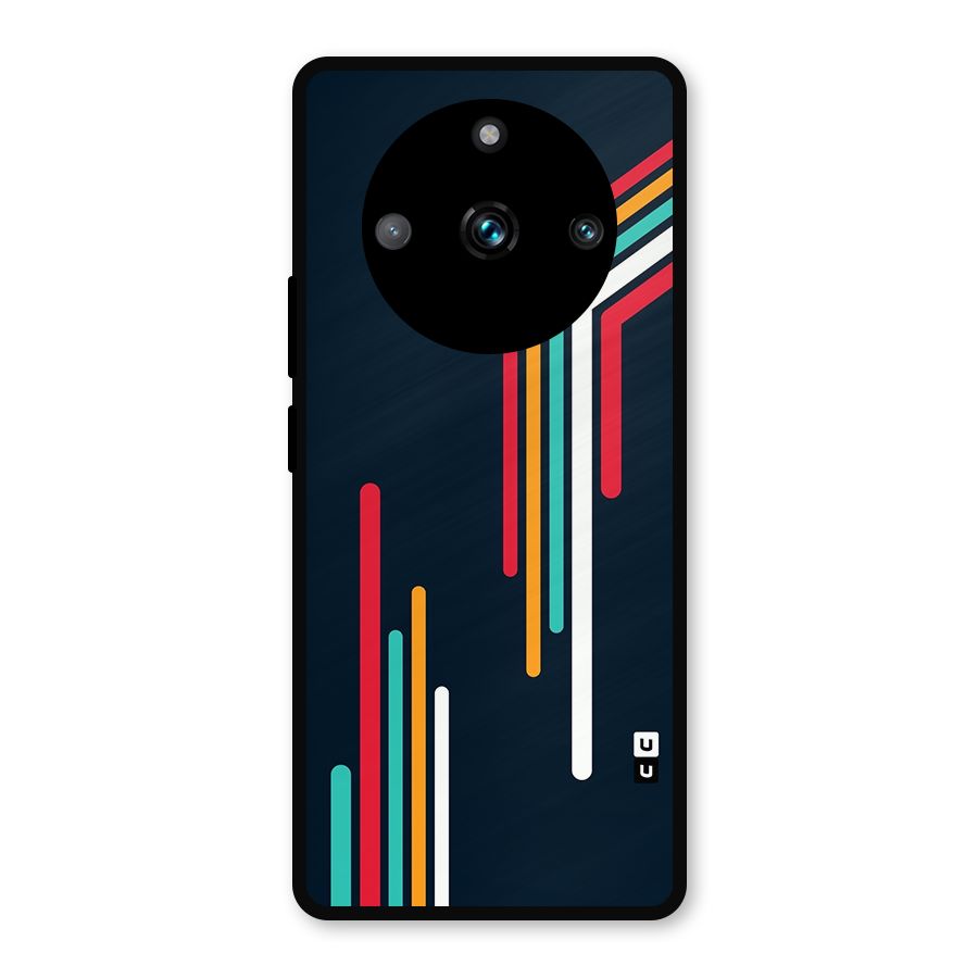 Retro Lines Minimal Stripes Metal Back Case for Realme Narzo 60 Pro