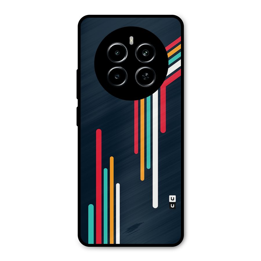 Retro Lines Minimal Stripes Metal Back Case for Realme P1