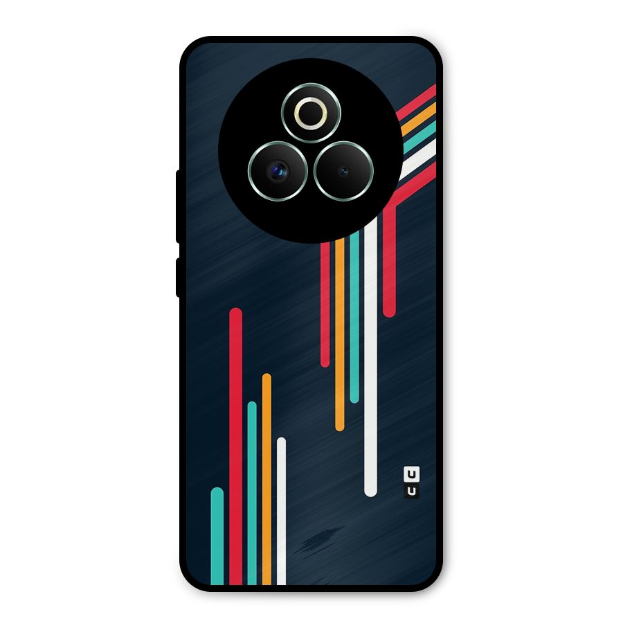 Retro Lines Minimal Stripes Metal Back Case for Realme P3 Pro