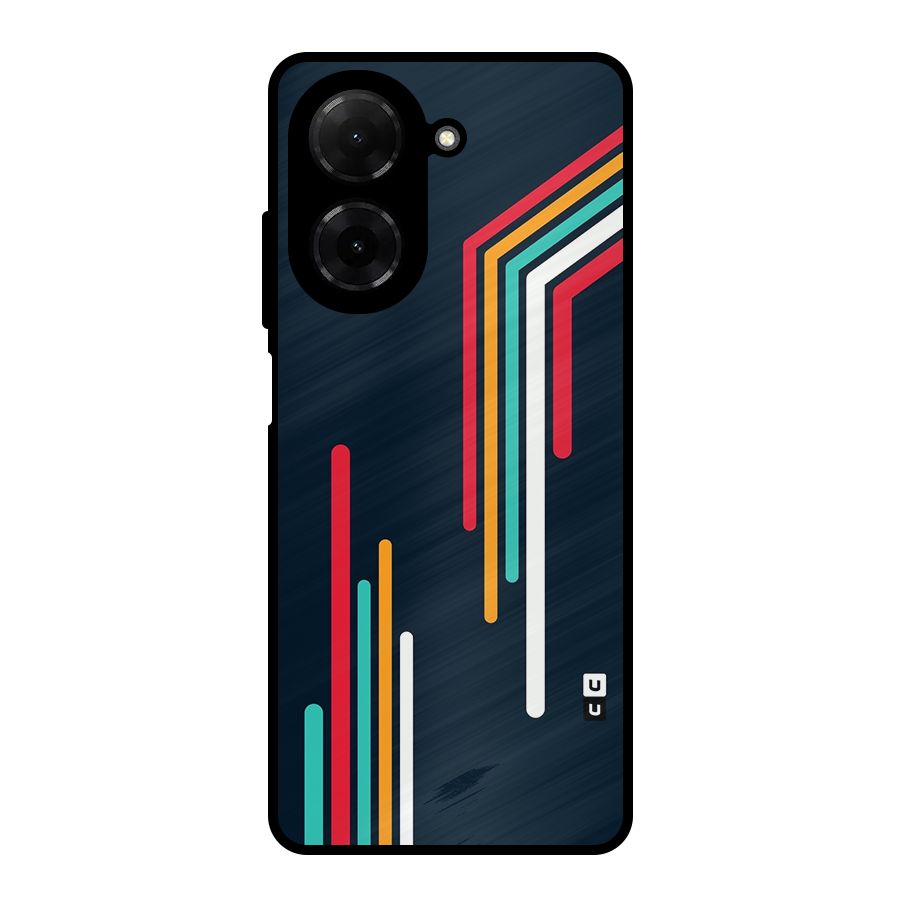 Retro Lines Minimal Stripes Metal Back Case for Redmi A5 4G