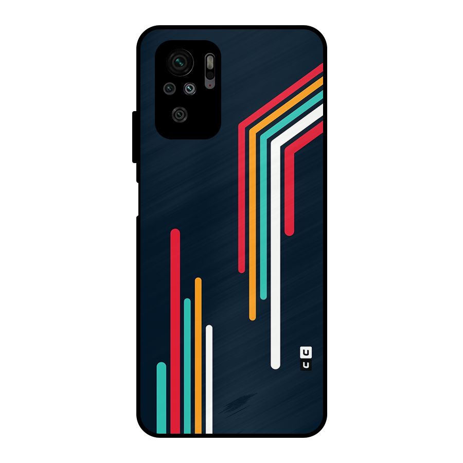 Retro Lines Minimal Stripes Metal Back Case for Redmi Note 10S