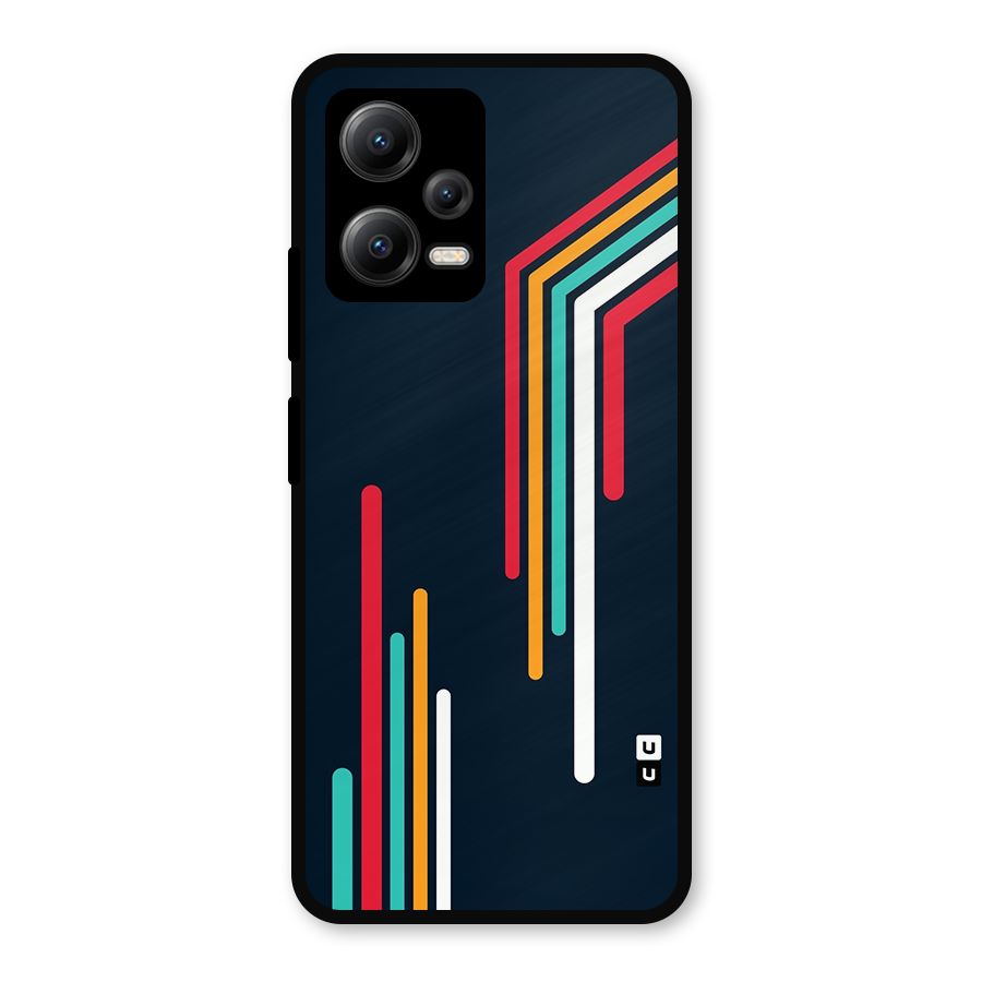Retro Lines Minimal Stripes Metal Back Case for Redmi Note 12 5G
