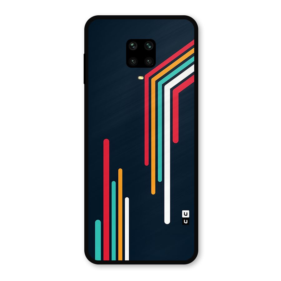 Retro Lines Minimal Stripes Metal Back Case for Redmi Note 9 Pro