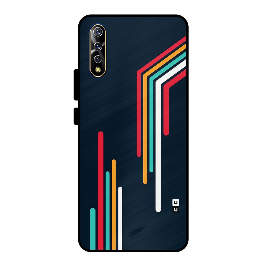 Retro Lines Minimal Stripes Metal Back Case for Vivo S1