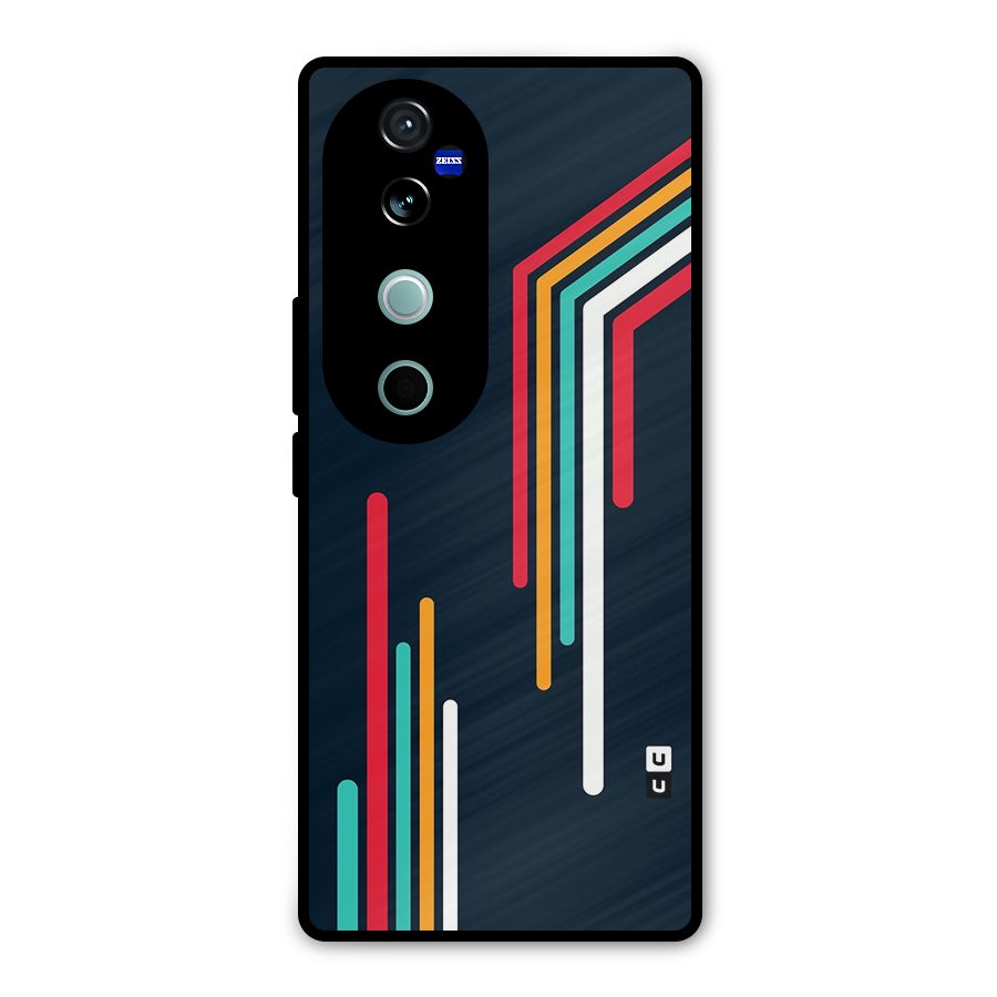 Retro Lines Minimal Stripes Metal Back Case for Vivo V40