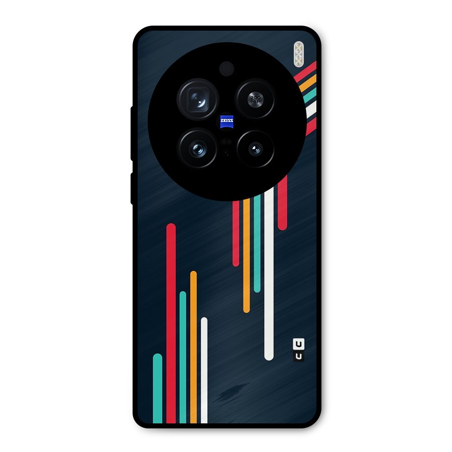 Retro Lines Minimal Stripes Metal Back Case for Vivo X200 Pro