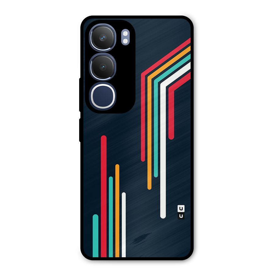 Retro Lines Minimal Stripes Metal Back Case for Vivo Y29