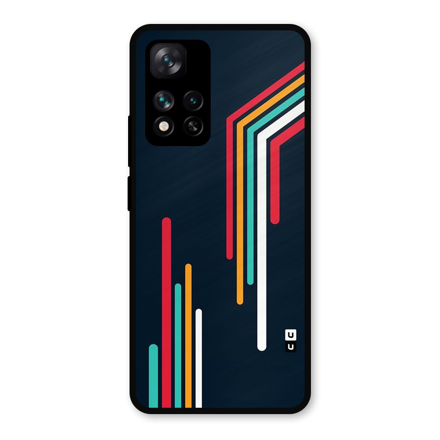 Retro Lines Minimal Stripes Metal Back Case for Xiaomi 11i Hypercharge 5G