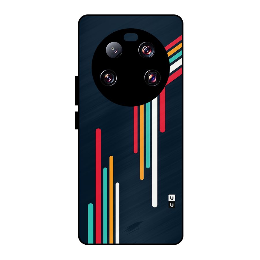 Retro Lines Minimal Stripes Metal Back Case for Xiaomi 13 Ultra