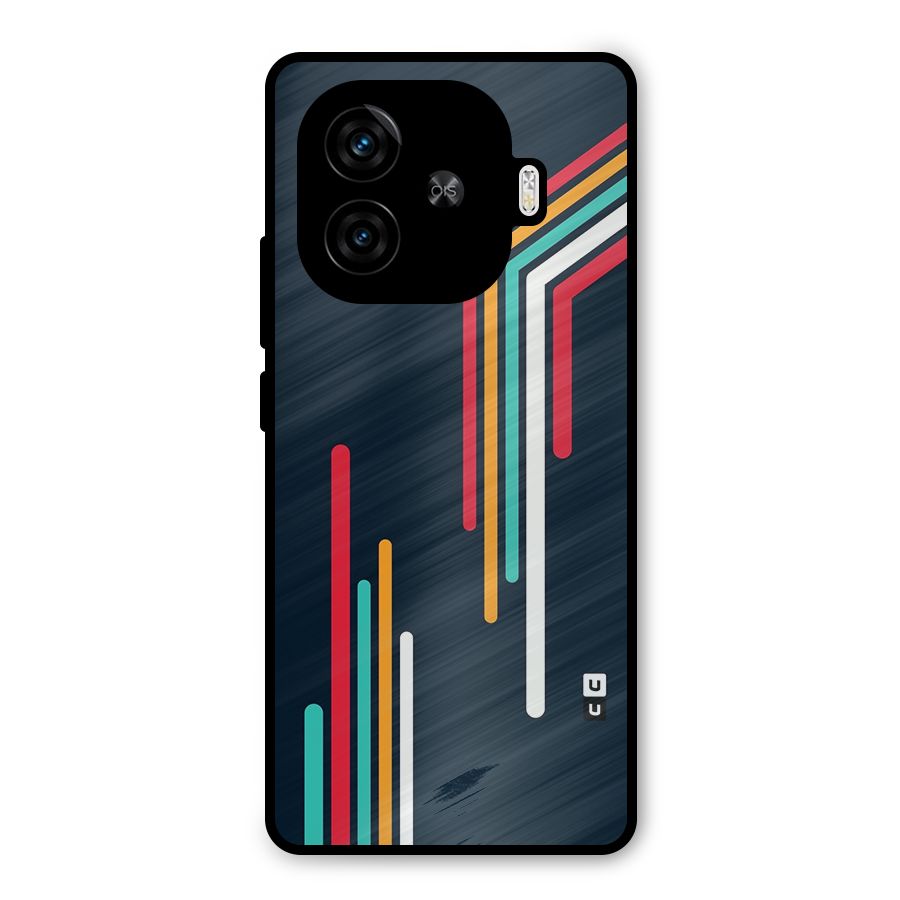 Retro Lines Minimal Stripes Metal Back Case for iQOO Neo 10R