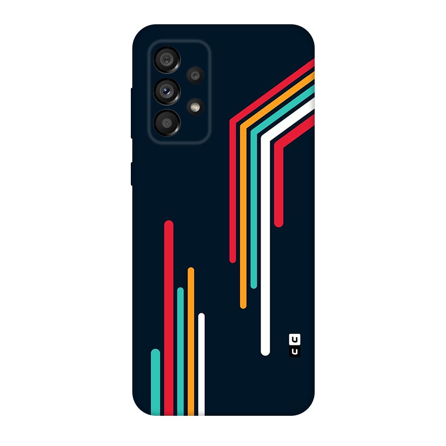 Retro Lines Minimal Stripes Original Polycarbonate Back Case for Galaxy A73 5G