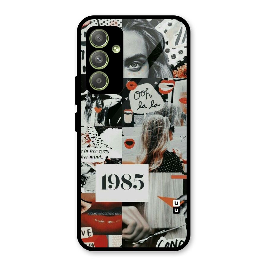 Retro Pattern Glass Back Case for Galaxy A54