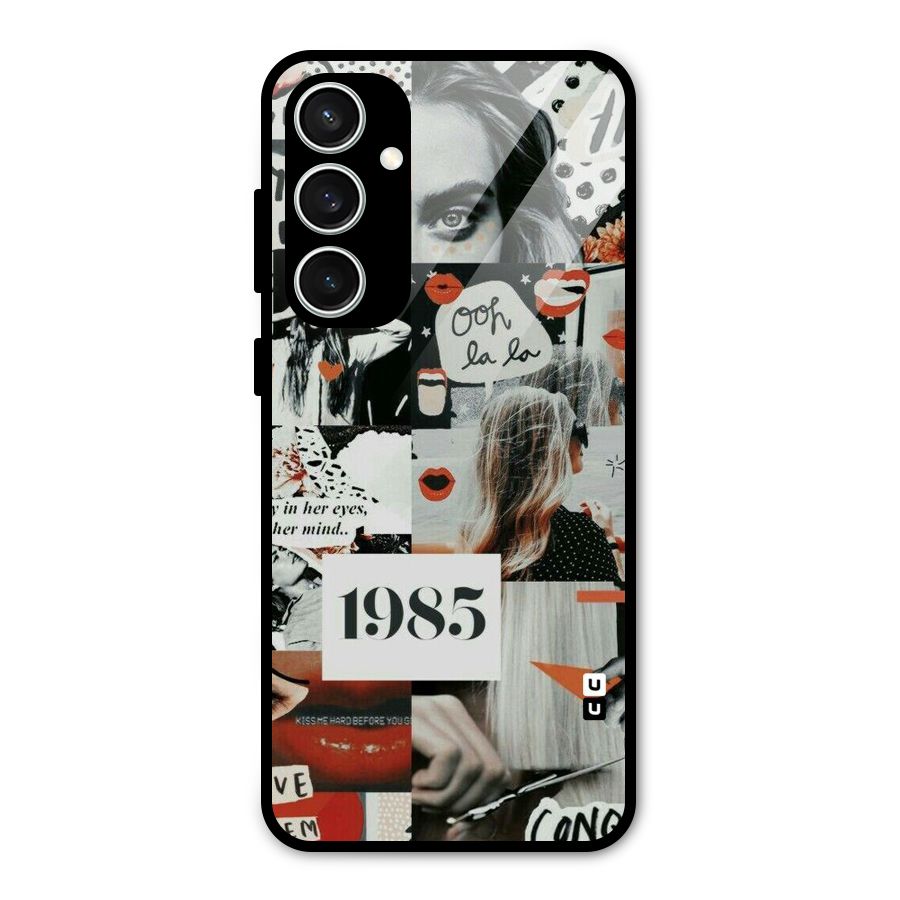 Retro Pattern Glass Back Case for Galaxy S23 FE