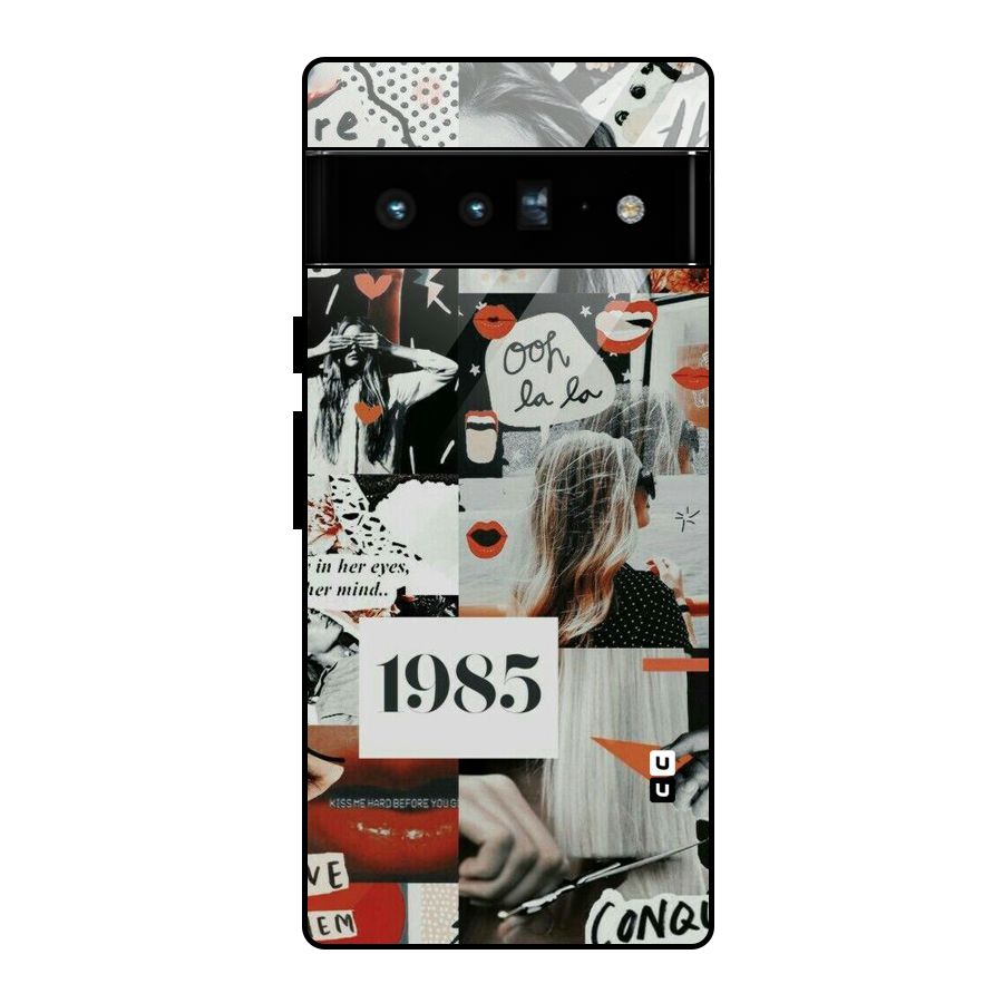 Retro Pattern Glass Back Case for Google Pixel 6 Pro