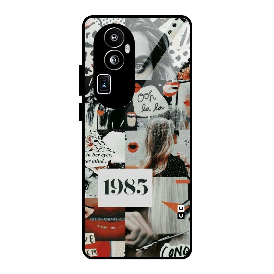 Retro Pattern Glass Back Case for Oppo Reno10 Pro Plus